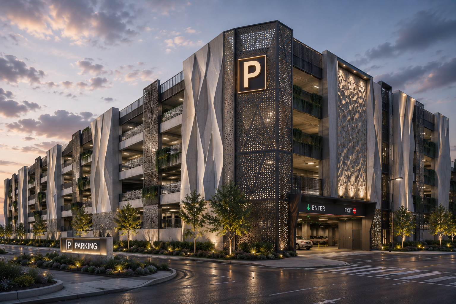 Architectural precast parking structure