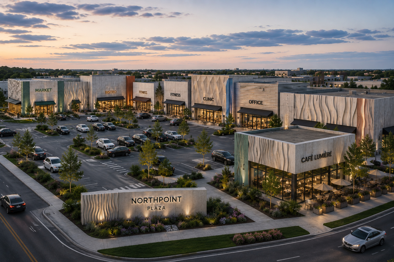 Mixed-use / hospitality façade imagery