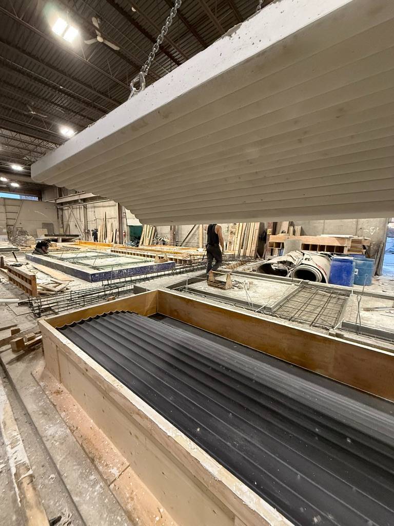 Fluted panel molds on the casting floor