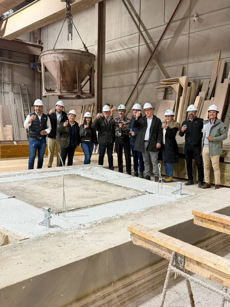 Project team at the first pour