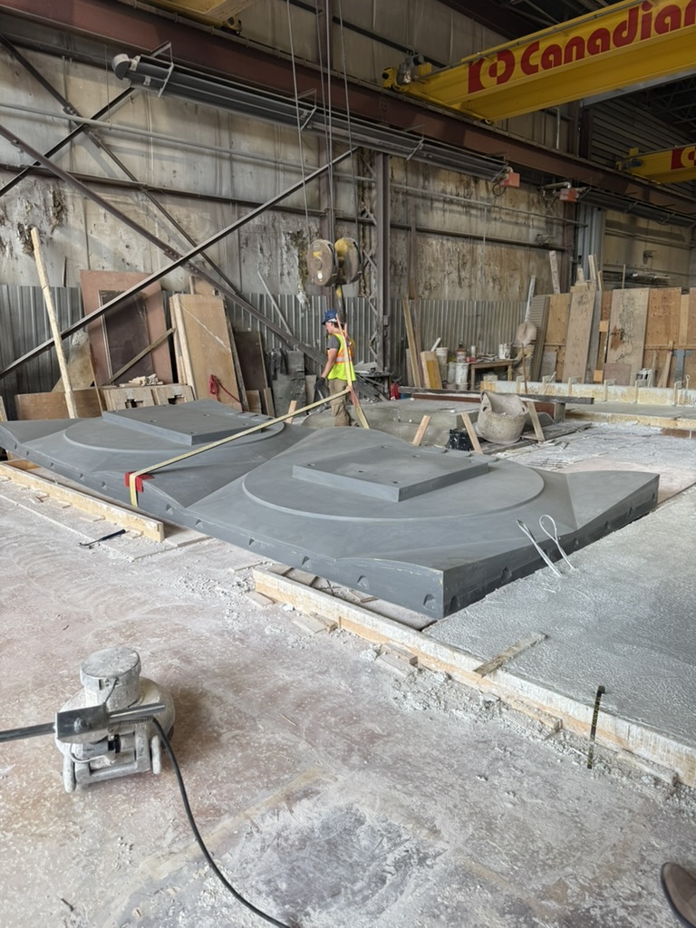 Molds on the casting bed