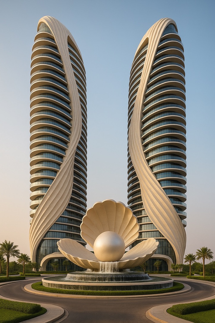 Sculptural twin towers concept