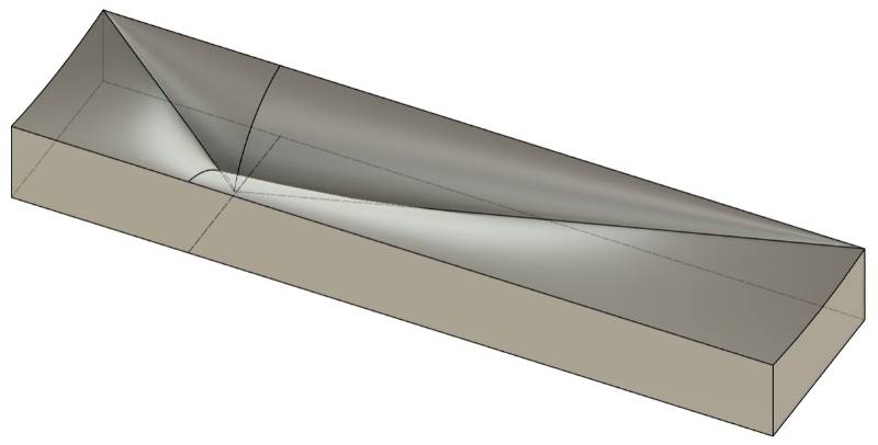Twisted-prism mold geometry from the digital model